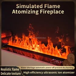 Smart 3D Atomized Fireplace LED Steam Flame Remote Control APP Simulated Water Vapor Fireplace Living Room TV Wall Home Decor