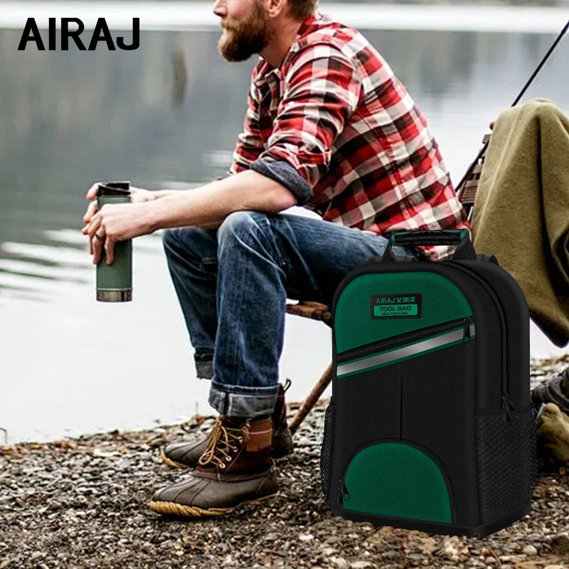 

AIRAJ New Style Tool Backpack Backpack Large Capacity Multi Pocket Tool Bag Electrician Plumber Maintenance Worker Tool Bag