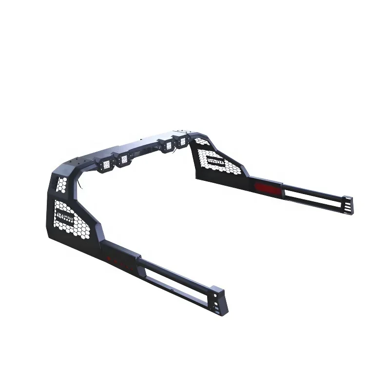 Chevrolet GMC Sierra+Chevrolet Colorado Silver pickup truck roll bars with light