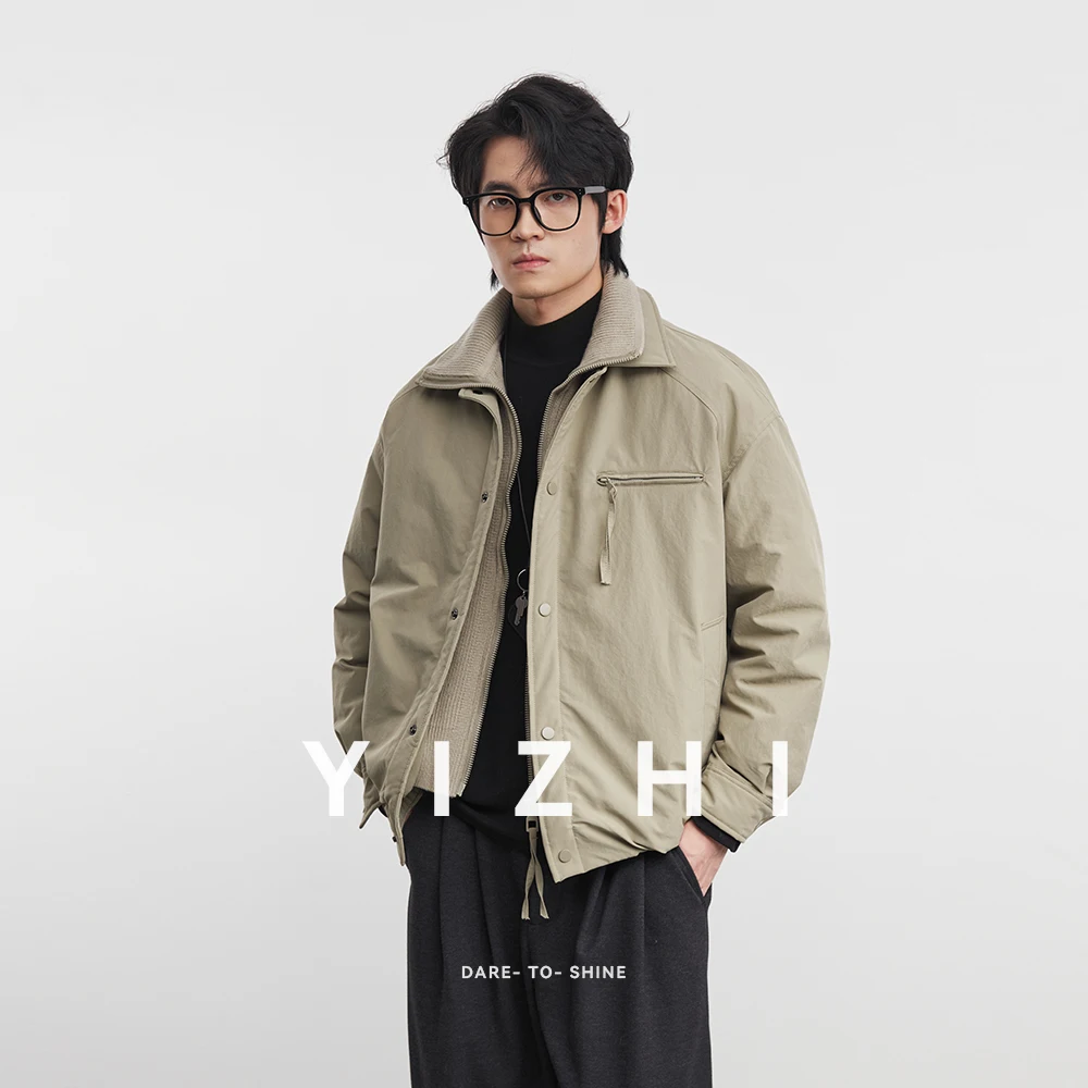 

2025 зимняя новая куртка на 90% белом утином пуху, модная мужская ретро толстая теплая свободная верхняя одежда с лацканами