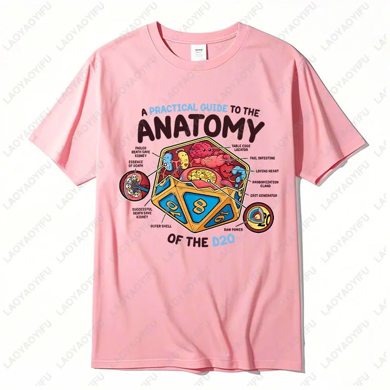 Anatomy of The D20 DM DND Dungeons Master Meme Funny Gift TShirt Men Women Creative Novelty Unique Pattern Tees Cotton Tops Gift