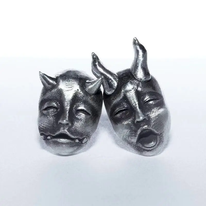 Personality Devil Skull Stud Earrings for Men Women's Goth Punk Silver Color Demon Earrings Party Jewelry Fashion Accessories