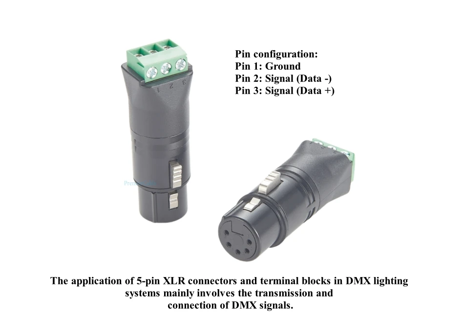 DMX512 XLR 5-Pin Buchse auf Schraubklemmenadapter XLR symmetrischer Audioanschluss für Bühnenlicht, Mikrofon, Lautsprecher – Detail 4