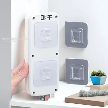 Ganchos de pared adhesivos de doble cara, ganchos fuertes, ventosa, soporte de almacenamiento de pared para organizador de accesorios de escritorio