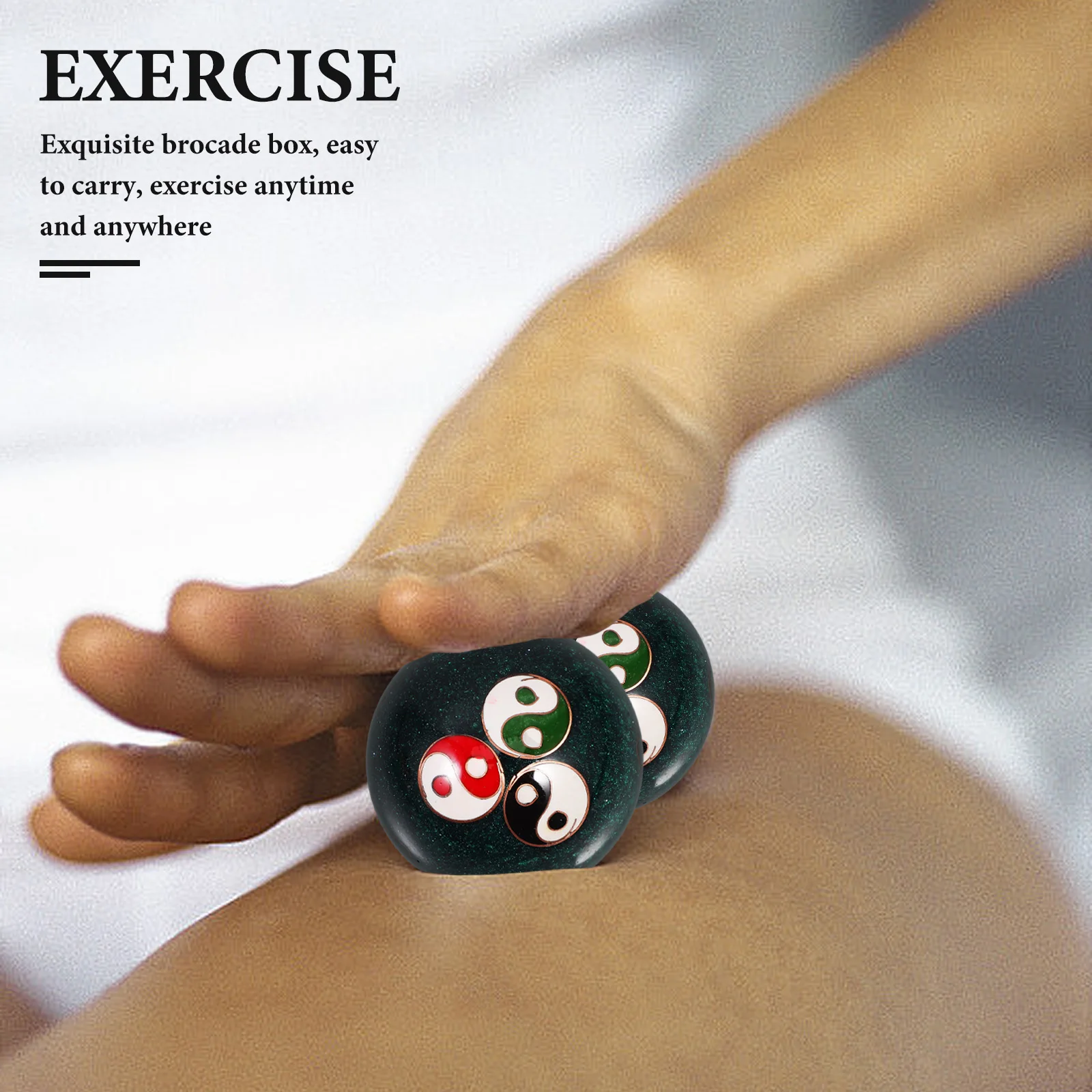 

2 Pcs Fitness Handball Playing Accessories Balls for Exercise Massage Hands Brocade Box Massagers