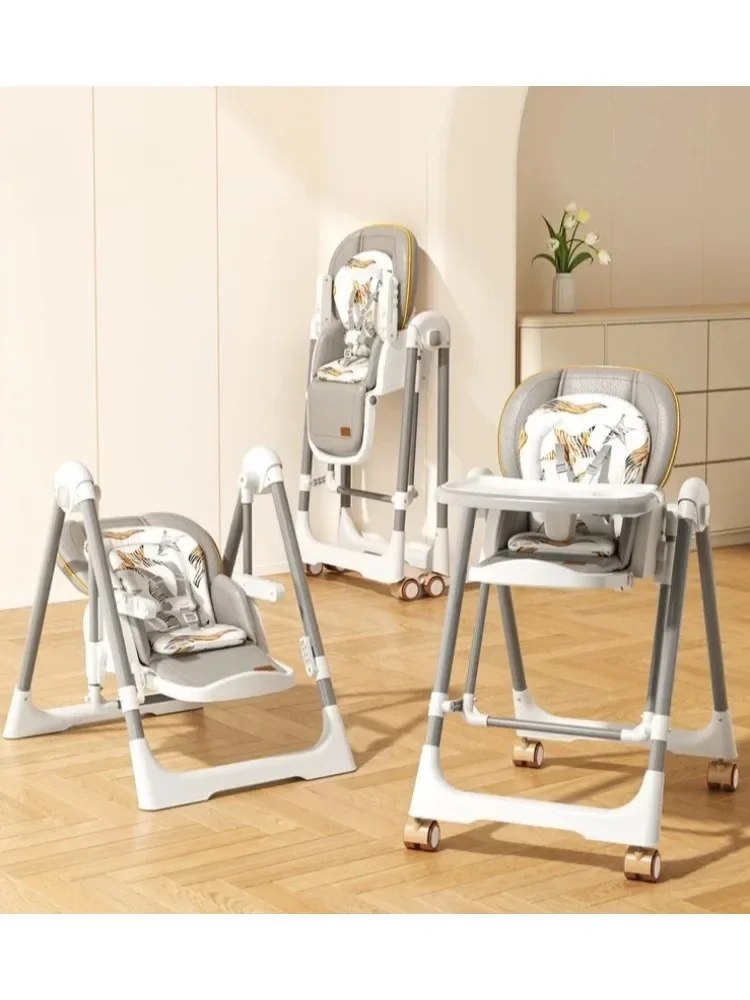 Klappbarer 2-in-1-Babywippe/Schaukelstuhl, geeignet für Kinder im Alter von 0–3 Jahren; Cabrio-Hochstuhl; EU-Lagerbestand verfügbar.