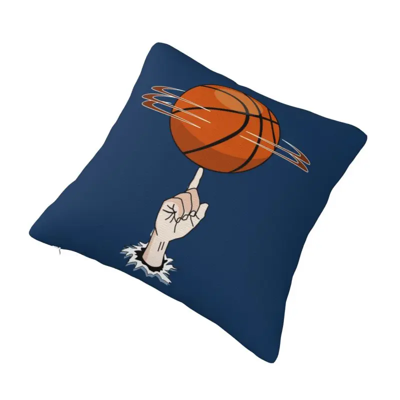 Custom Basketball Spin Graphic Cushion Cover Player Sports Lover Gift Velvet Modern Throw Pillow Case