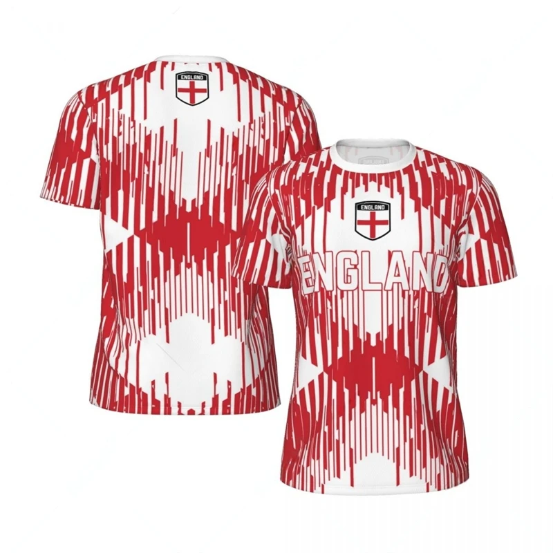 

Мужская футбольная майка с графическим флагом Англии, модная спортивная футболка с 3D принтом и национальным гербом, повседневные дышащие футболки большого размера