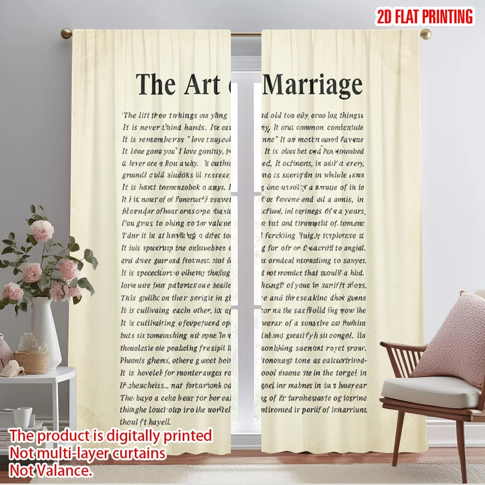 

2pcs 2D flat printing Drapes The of Marriage Polyester Fabric Without Electricity 0 Perfect for Holiday Parties Home Decor &