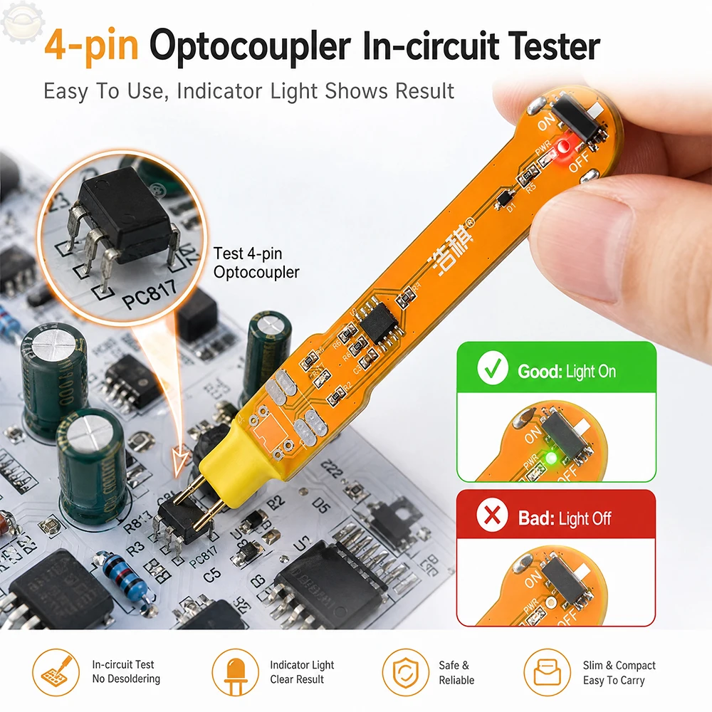 Optocoupler Tester Multifunctional Rapid Testing Tool for 4-Pin 817 781 521 Online Electronic Repair and Measurement