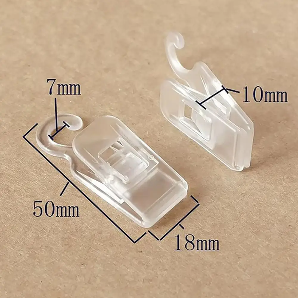 20Pcs Mini Plastic Simple Hanging Clip Transparent Multifunctional Sorting Storage Clip Hook Clip Socks