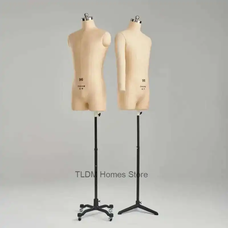 

Male Half-length Mannequin with Legs Three-dimensional Sewing Mannequins Clothing Design Model with Metal Base Can Be Pined Z