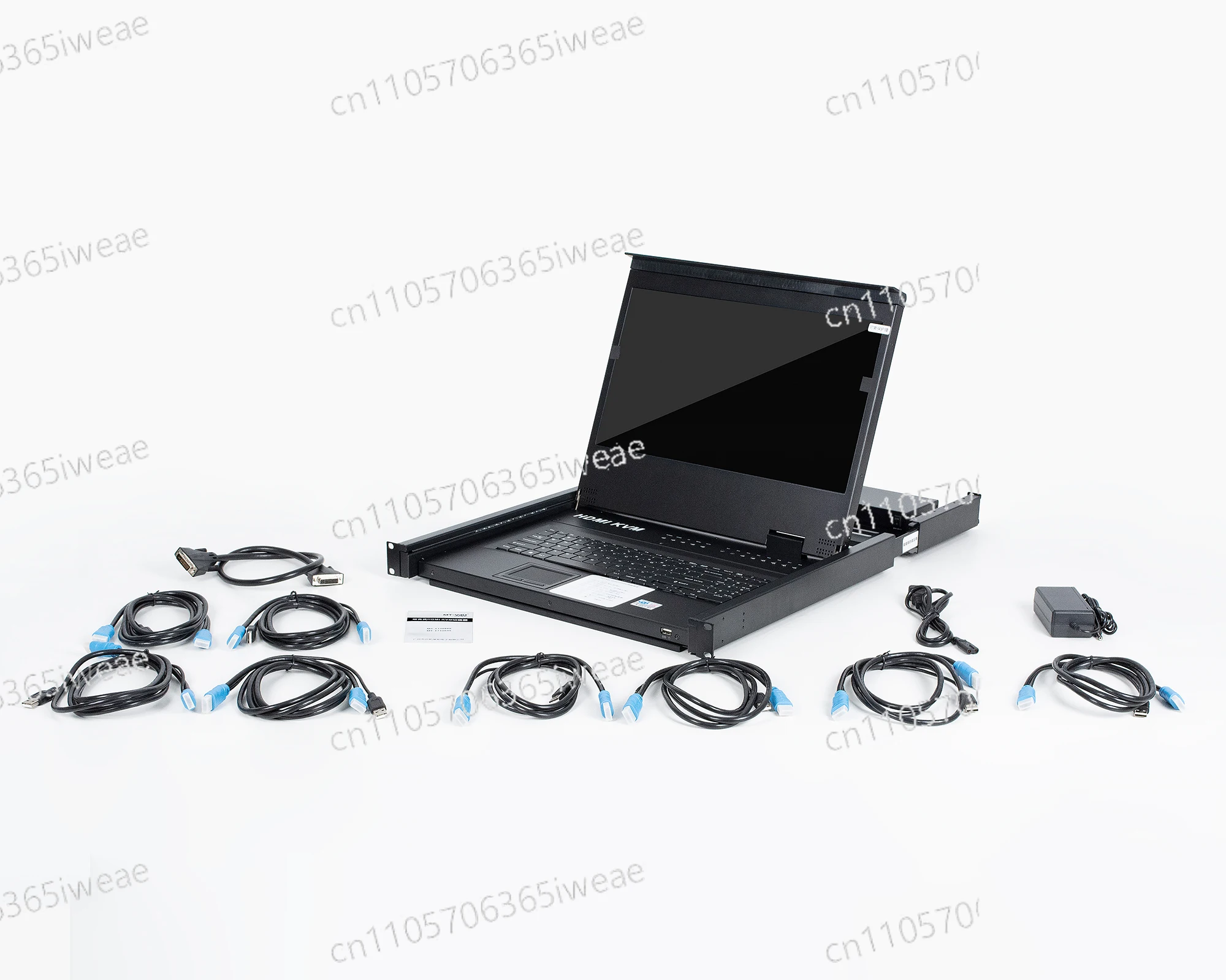 MT-VIKI 1920 * 1080 Cajón KVM para Montaje en Rack para Rack de Servidor de 1U y 19 Pulgadas, Interruptor KVM HDMI LCD de 17,3 Pulgadas