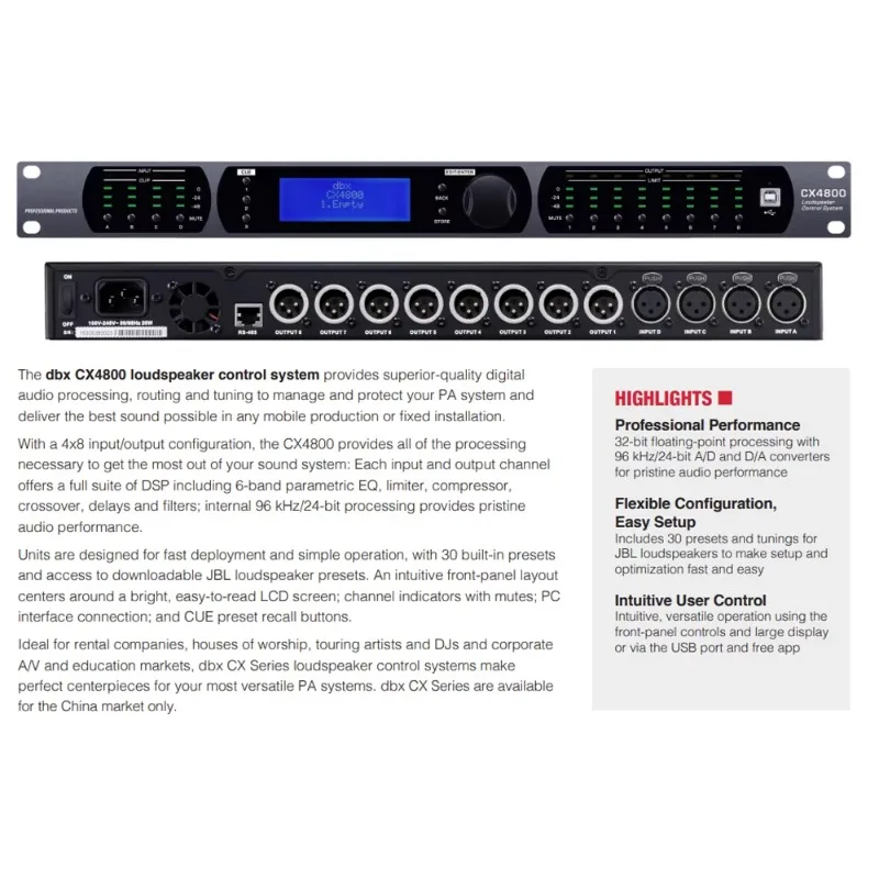 Durable CX4800 Stage Audio Controller Digital Signal Tuning Equipment For Indoor Meeting Live Performance