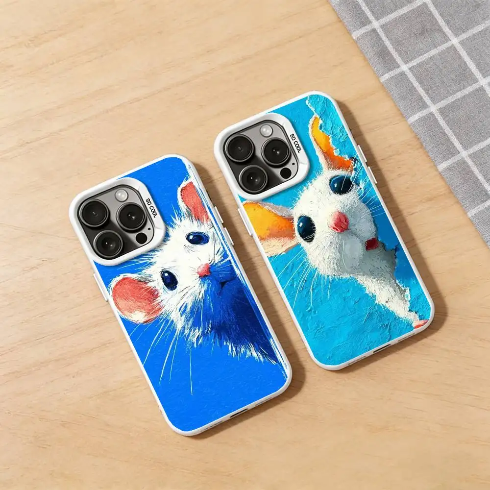 

Peeking Mouse Phone Case for iPhone 17 16 Max Mini 15 14 13 Pro Plus 12 11 X XS Air Hard Protector