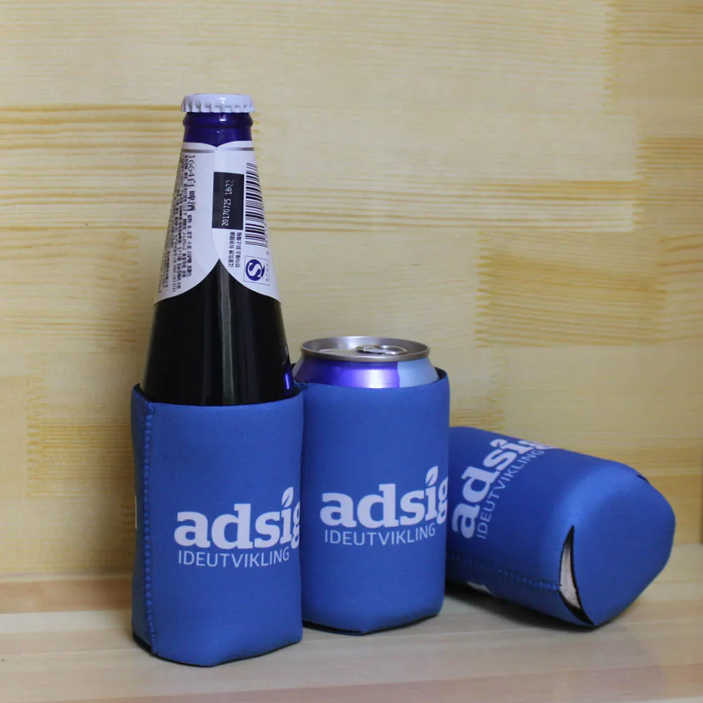 100pcs Custom your Logo Collapsible Stubby Holder Sublimated Coolers Can Cover Wedding Gift Customize Small Beer Cooler Bag