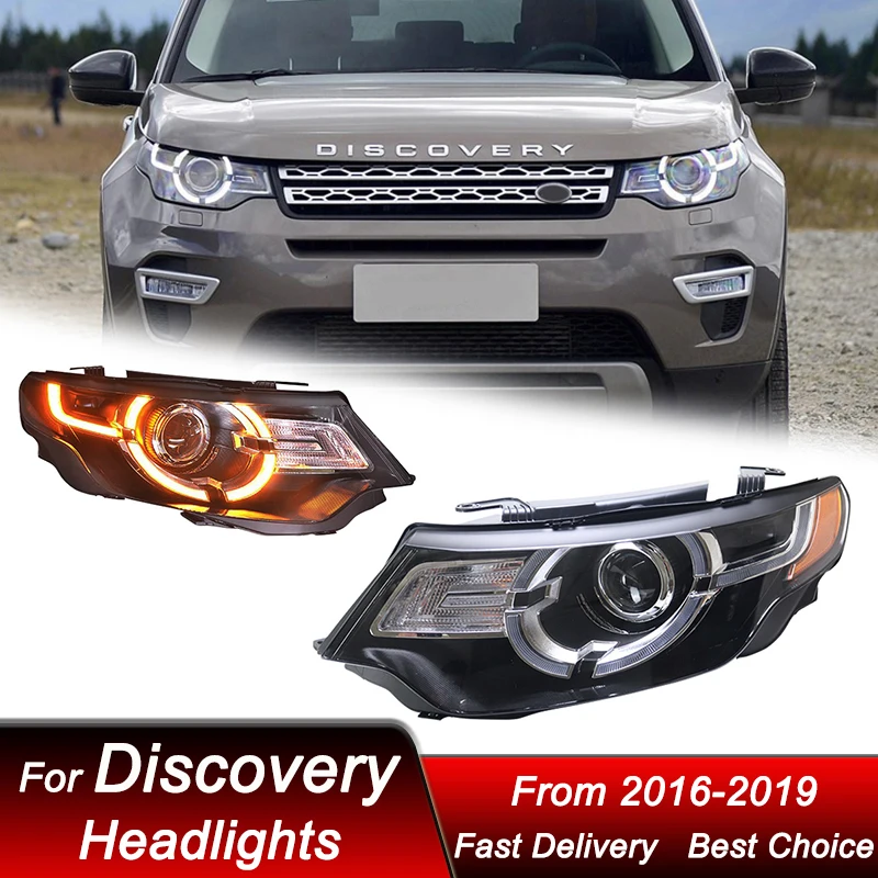 

Pop Car Headlights For Land Rover Discovery 2016-2019 Start Blue Style LED Headlamp Assembly Upgrade Projector Lens Accessories
