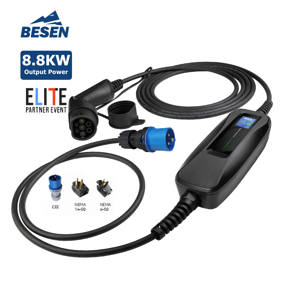

BESEN 8.8kW Type 1 New Portable EV Charger Single Phase AC Charging Box with CE Certificate for Dealer