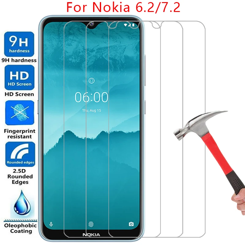 phone case for nokia 6.2 7.2 screen protector tempered glass on nokia6.2 nokia7.2 nokia6 nokia7 6 7 2 62 72 back cover 360 coque