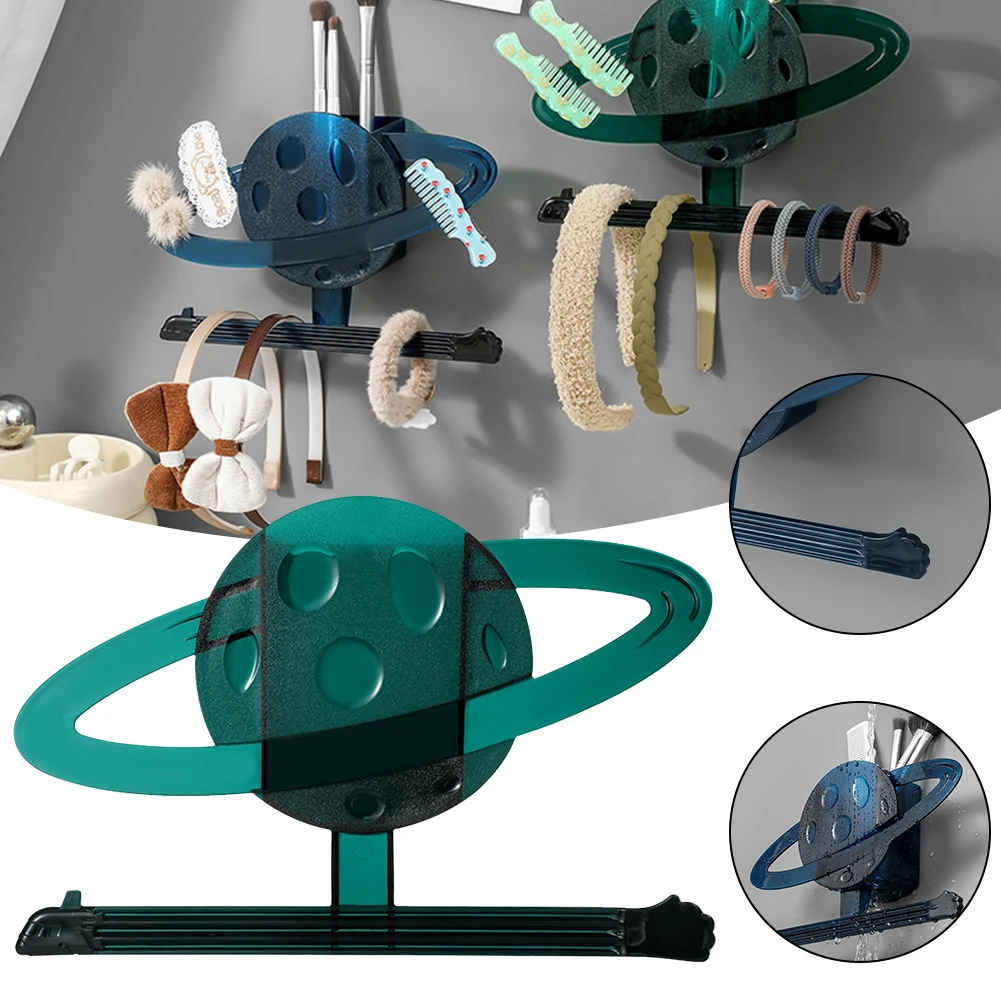 

Bathroom Planet Storage Rack Multifunctional Hair Accessories Or Head Rope Hoop Rack Free Punch Hanger Wall Mounted Display Rack