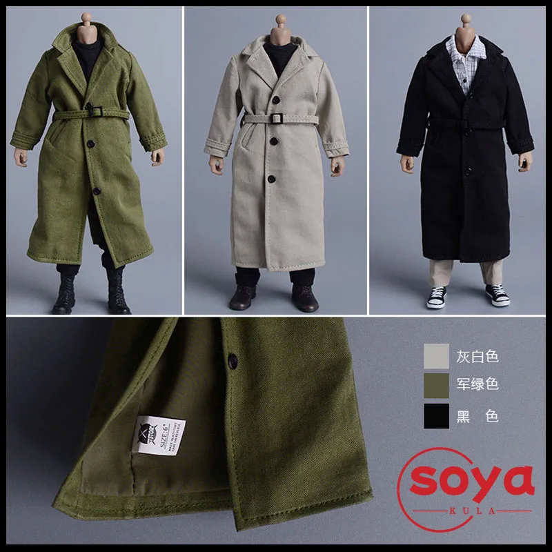 

ATStory Мужская длинная ветровка в масштабе 1/12, модель одежды, подходит для 6-дюймовых фигурок солдат