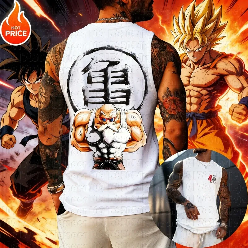 2026 Sommer Dragon Ball Goku Übergroßes Anime-Print Herren Ärmelloses T-Shirt Trainingsweste Sommer Schnelltrocknend Leichtgewicht