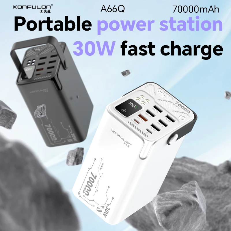 70000mAh Power Bank  With 30W PD 22.5W QC Quick Charging Powerbank Support FCP AFC VOOC 22.5 Portable PoverBank For Oppo Oneplus