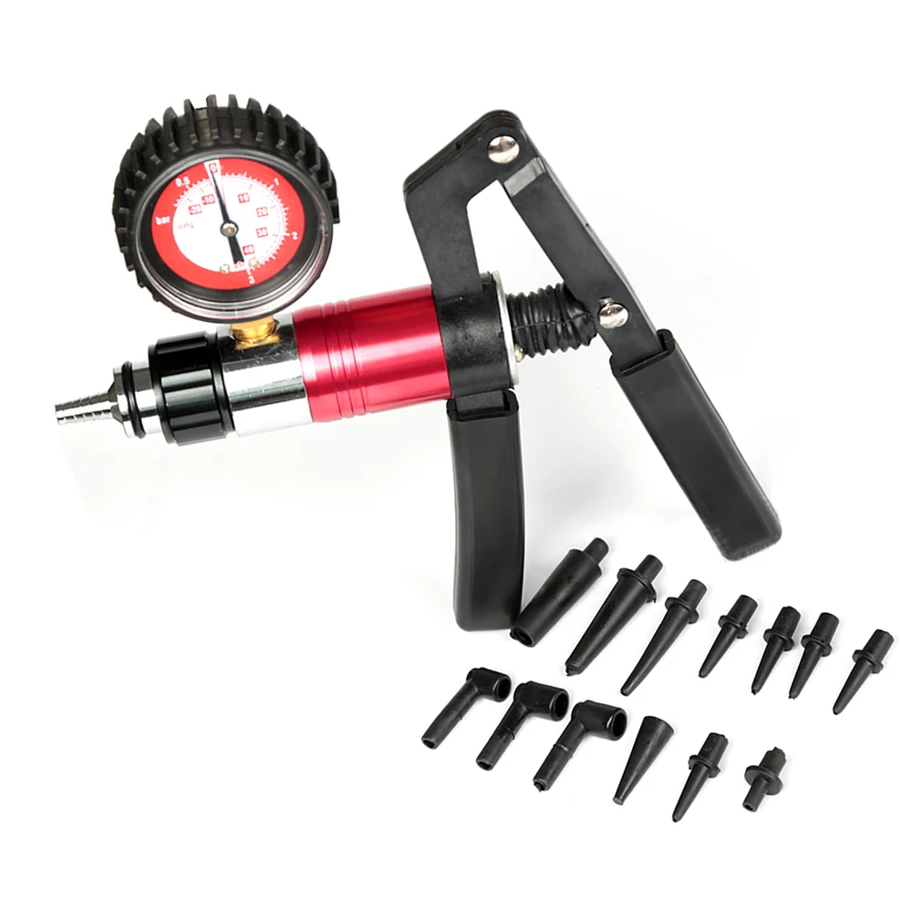 

Professional Car Auto Hand Held Vacuum Pressure Pump Brake Bleeder Adaptor Fluid Reservoir Tester Vacuum Bleeding Test Kits