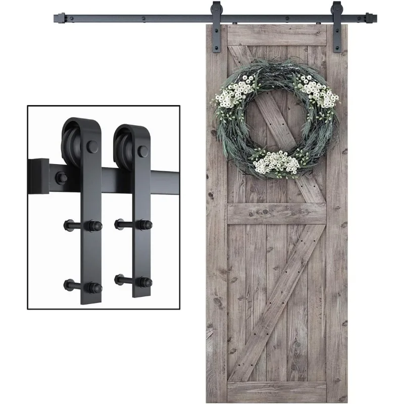 

6-футовый сверхмощный прочный комплект фурнитуры для раздвижных дверей сарая — плавно и тихое — в комплект детальной установки шириной 36 дюймов.