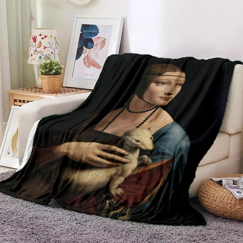 

Famous Paintings Art Printed Modern Blanket Gedruckt Bettdecke Geschenk Flannel Soft Plush Sofa Bed Throwing Blankets