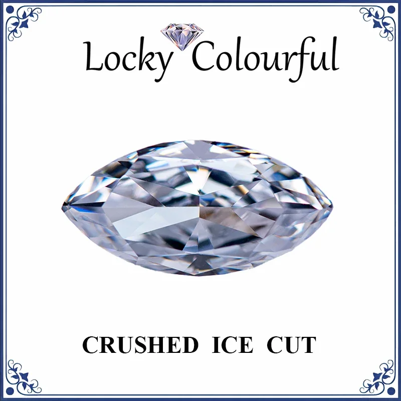 Cubic Zirconia Crushed Ice Cut Marquise Shape White Color Charms Beads for Diy Jewelry Making Earrings Materials No Certificate