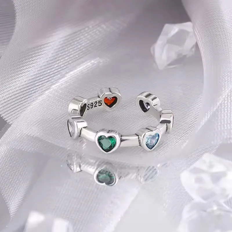 Women's Long Dragon Ring with Red Zircon