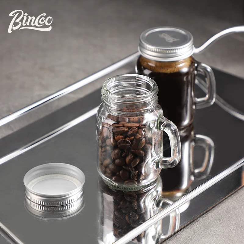 Bincoo Wadah Kopi Kaca Tangki Tertutup Tabung Tertutup Vakum untuk Biji Kopi, Teh, Wadah Penyimpanan Dapur