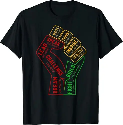 Inspiring Black Leaders Power Fist Hand Black History Month T-Shirt