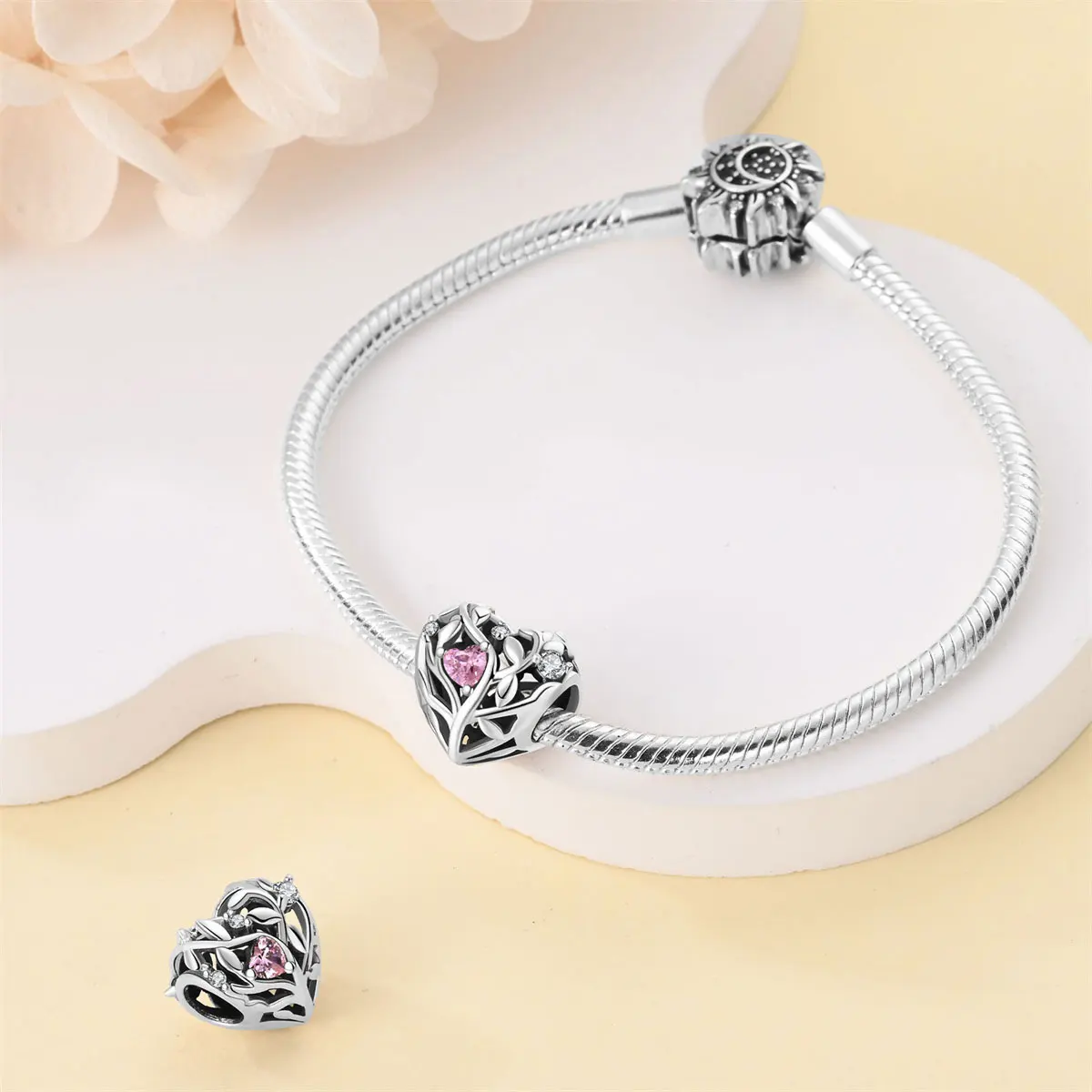 Hot Sale 925 Silver Plated Vintage Lotus Classical Angel Charms Beads Fit Pandora 925 Original Bracelet Fine DIY Retro Jewelry image 2