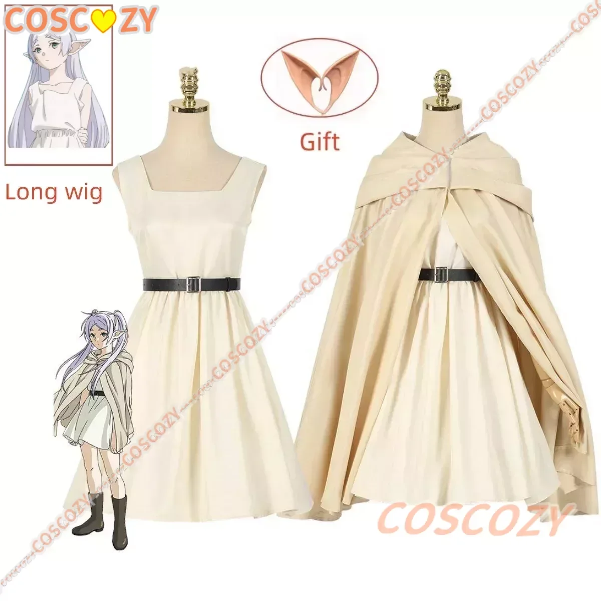 Frieren Beyond Journey's End Anime Frieren Cosplay Costume Elegant Dress Cloak Wig Daily Wearing Christmas New Year Outfits