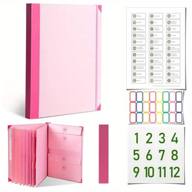 1pc Important Document Organizer with Labels for Birth Certificate Life Binder Legal Family Documents