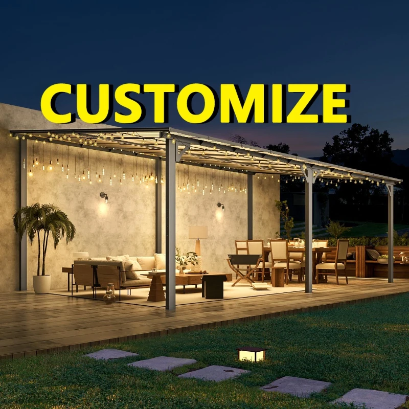 

Any Size Custom Aluminum Hardtop Gazebo Waterproof UV Resistant Heavy Duty All Weatherproof Tough Outdoor Patio Backyard Shelter