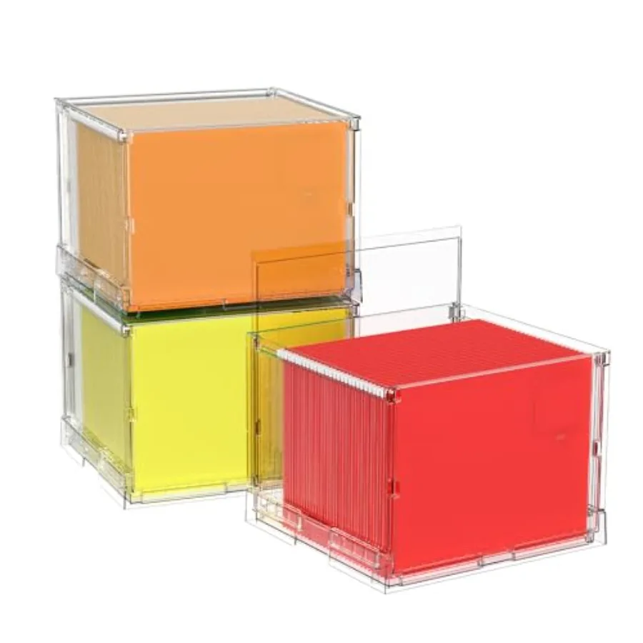 

File BoxHanging File Organizer Portable Storage Bins with Lids Letter-size File Holder File Cabinet for Office/Home/Decor No Fo
