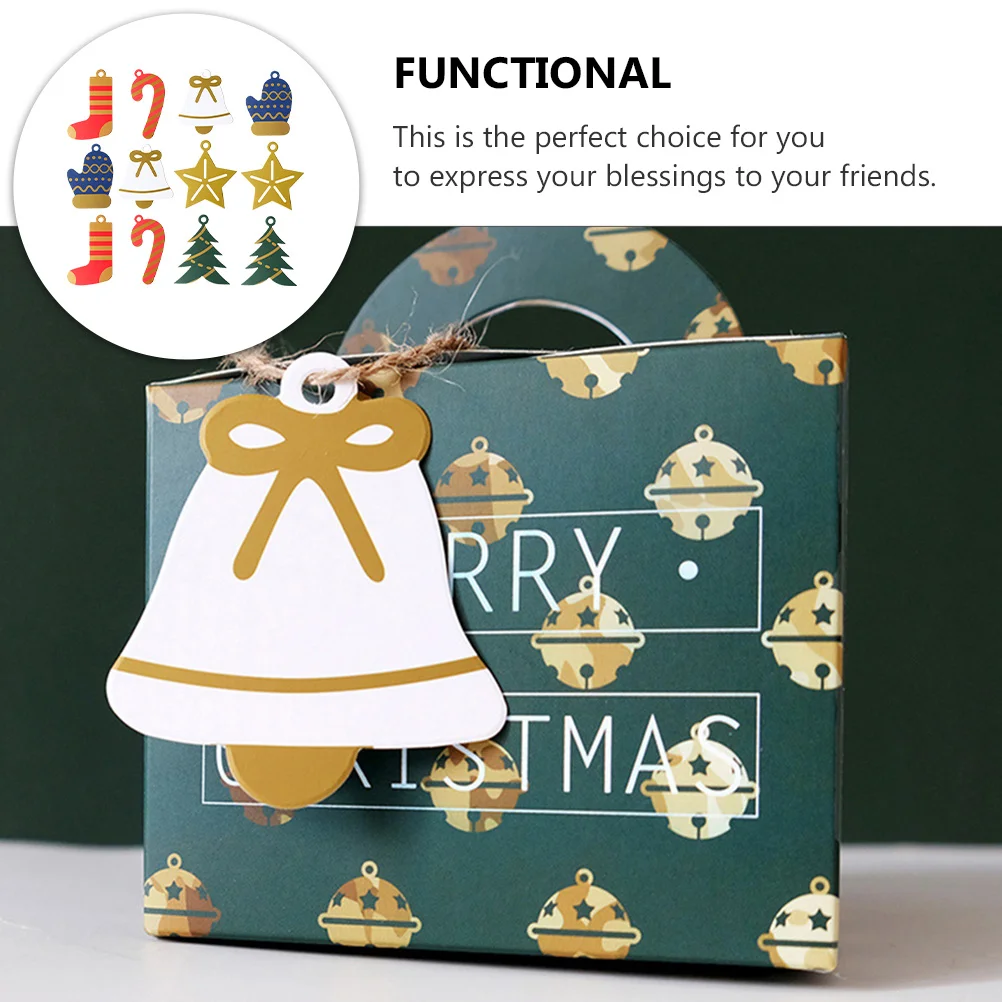 60 stuks Kerstbenodigdheden Diverse Mini DIY-kaart voor het schrijven van wensen Kerstkaarten Geschenken Decoratieve wenskaart Bulkverpakking