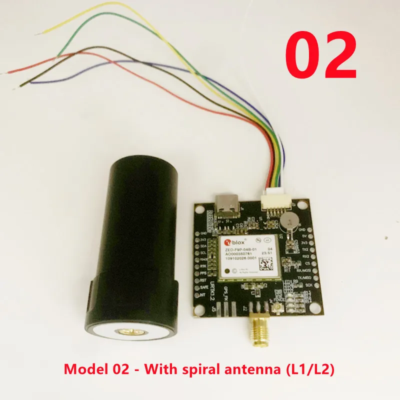 1PCS  ZED-F9P-01B  02B  04B  F9P RTK  gps  UBLOX Locate the GNSS module Carrying spiral antenna  L1  L2