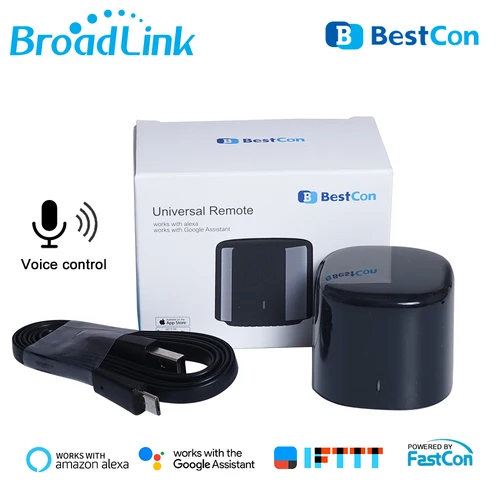 Imagen 2 del producto Broadlink-mando a distancia BestCon Rm4c para el hogar, minidispositivo inteligente con WiFi, IR, para aire acondicionado, TV, Control por voz por Alexa y Google Home