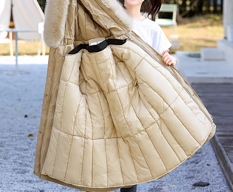 Parker Suit Medium Long 2025 New Hooded Large Fur Collar Women's Coat Versatile and Detachable  Overcoming Challenges