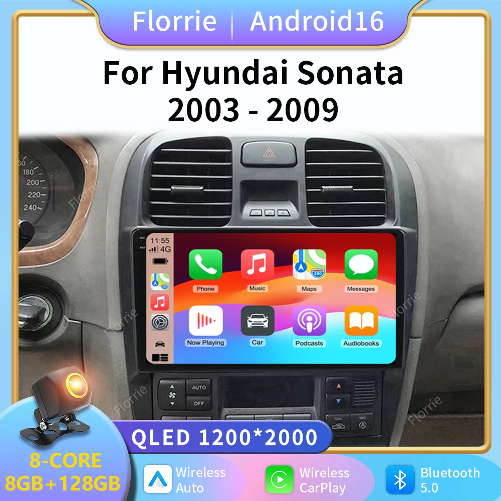 Android 16 For Hyundai Sonata EF 2001 - 2012 Car Radio Navigation GPS Auto Wireless CarPlay Lntelligent Multimedia Touch Screen