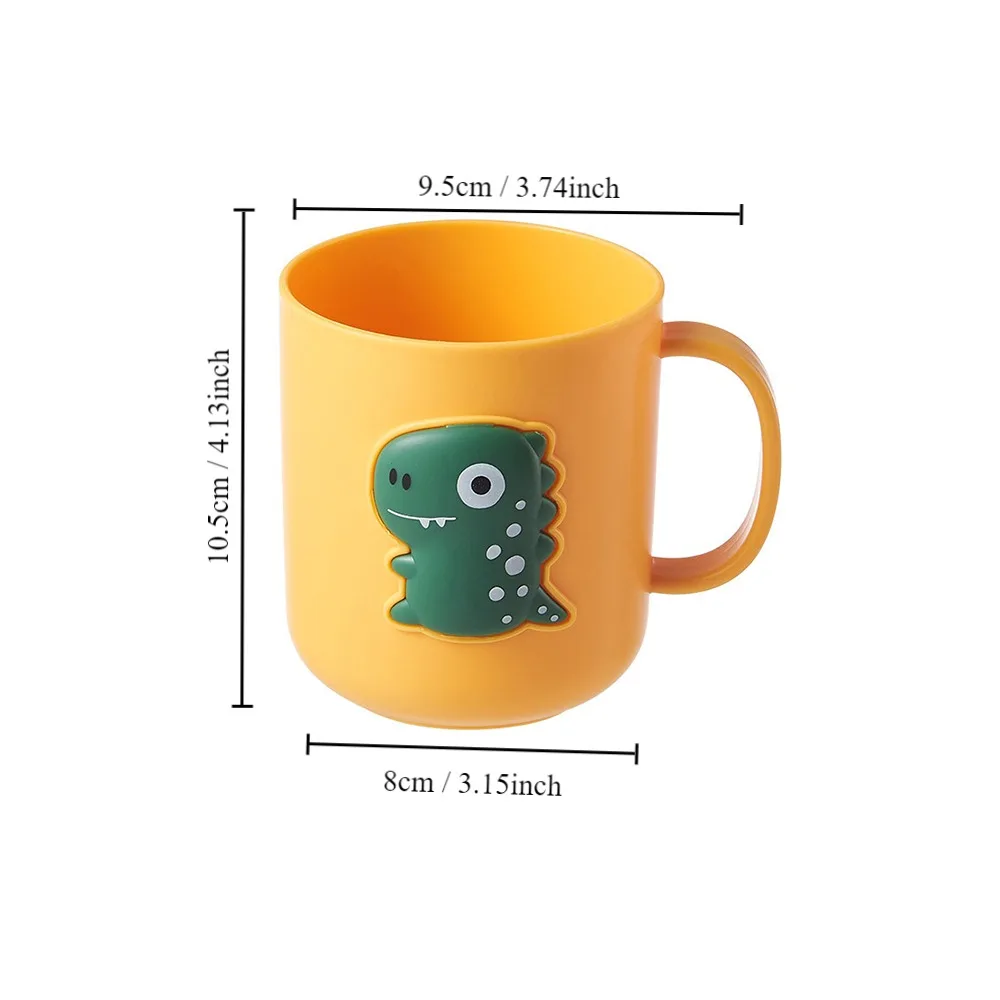 Cute Dinosaur Toothbrush Cup Plastic Mouthwash Cup Portable Drinking Cup Toothbrush Holder for Bathroom Kitchen