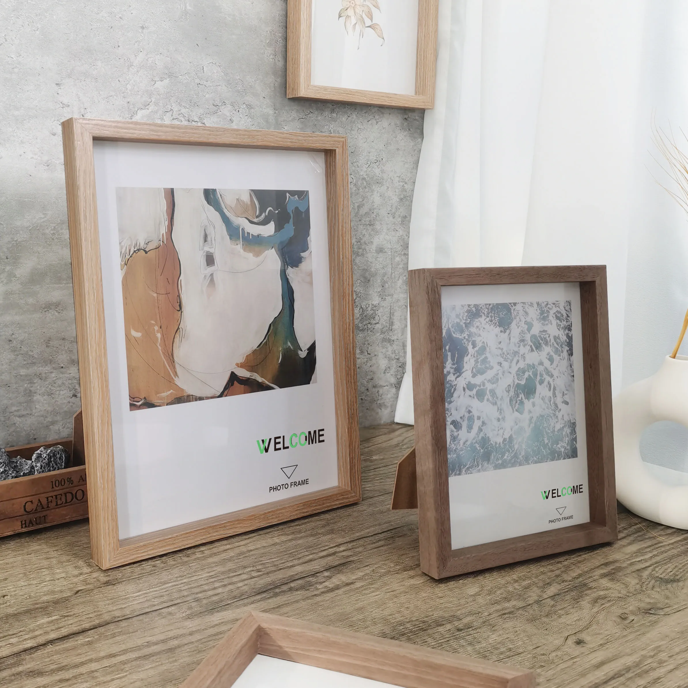 1Pc Wood Photo Frames For Picture Wall Decorative Frame10X15 15X20 20X25 A4 Pictures Frame Stand For Desktop Commemorative Gift