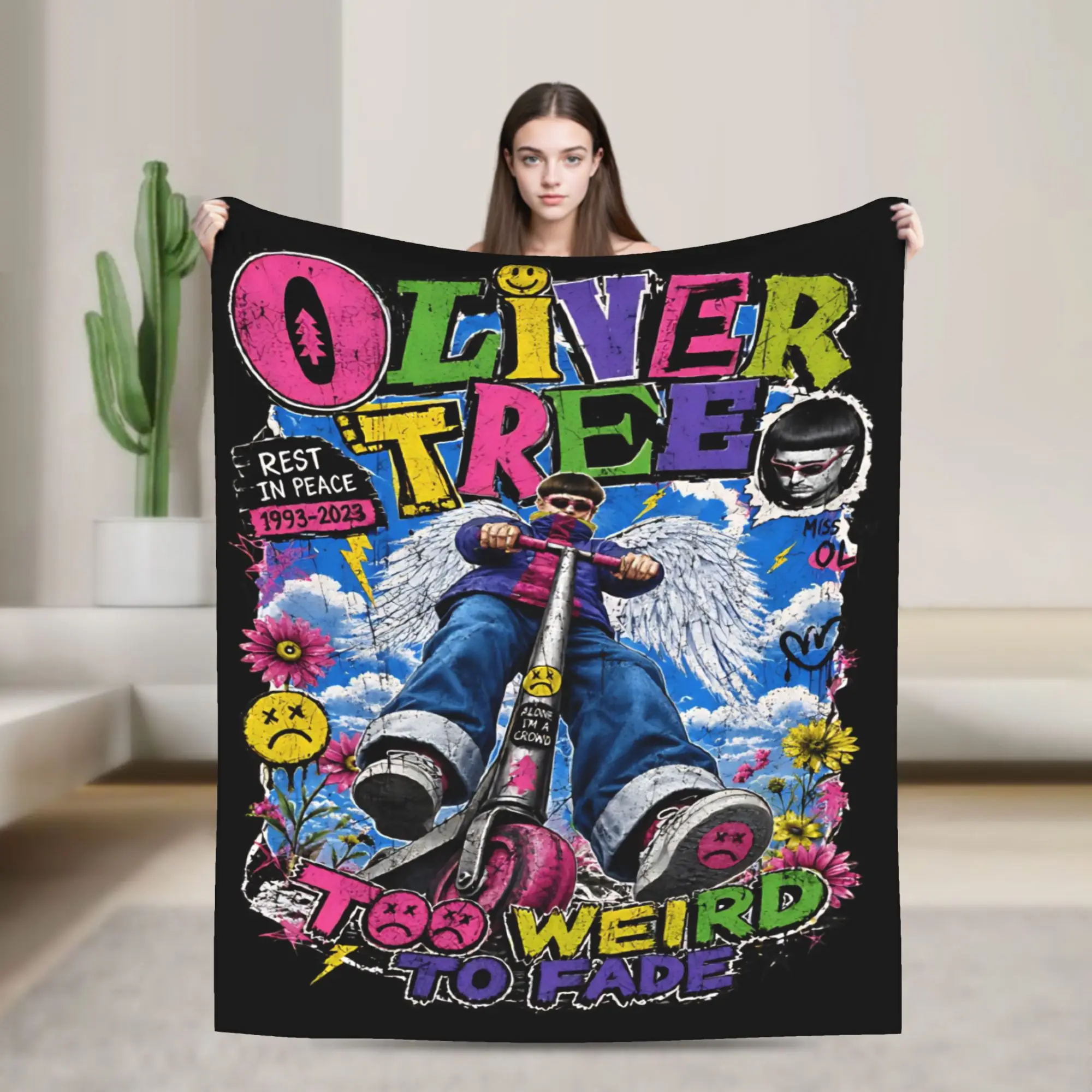 Oliver Tree Rest In Peace 1993 to 2026 Memorial Flannel Blanket  Funny Throw Blankets for Bed Sofa Couch 150*125cm Bedspreads