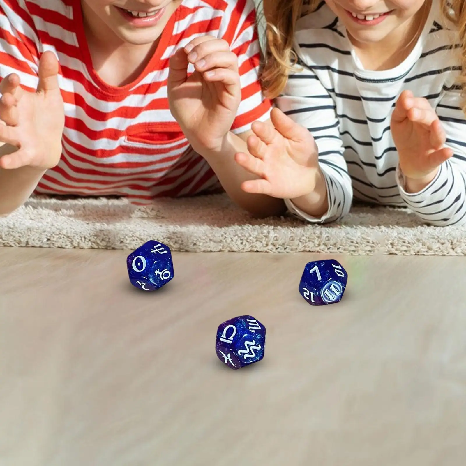 

12 Sided Astrology Dice Clear Numbered Acrylic Constellation Dice Set for Board Games and Role Play