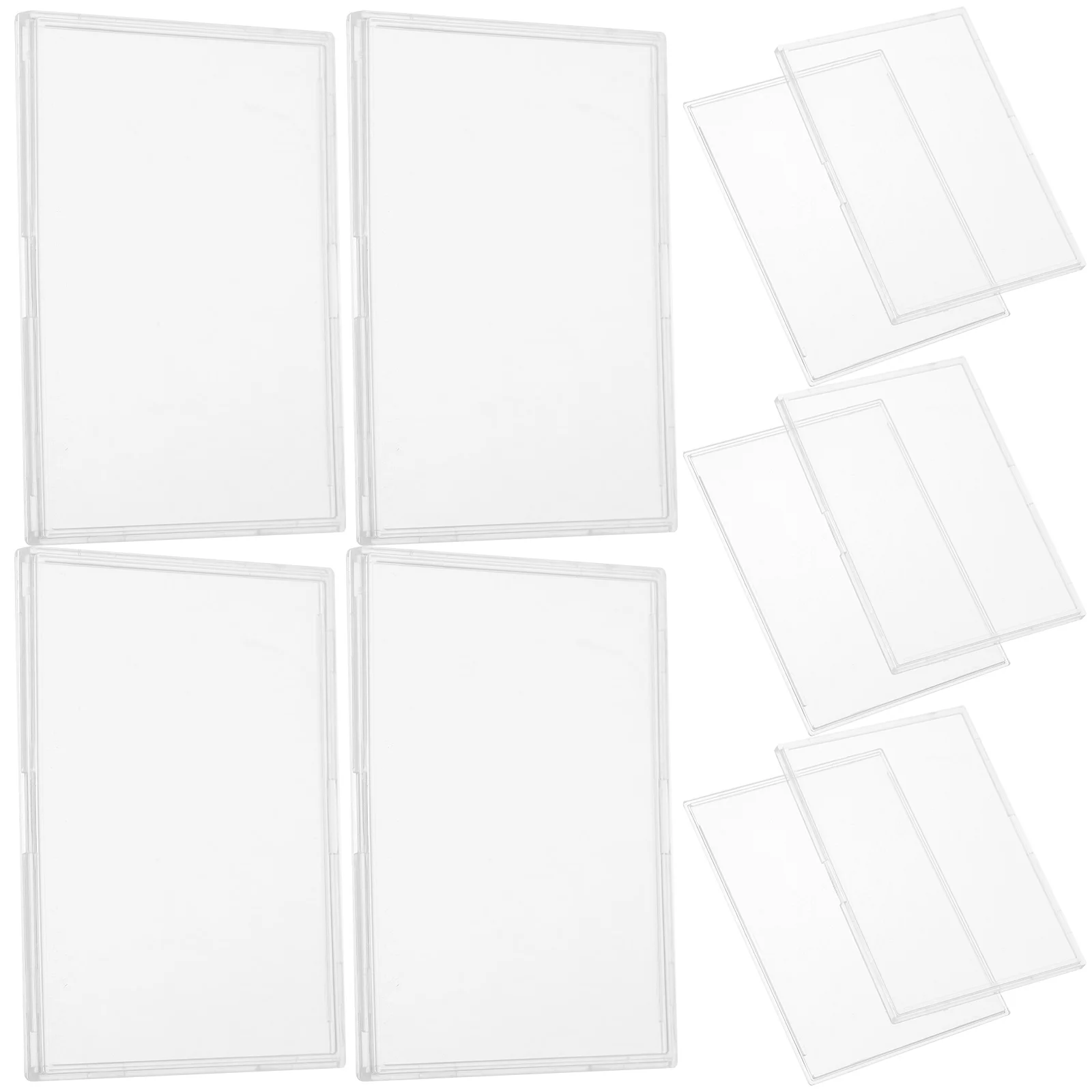 10Pcs Clear Acrylic Card Case Holder for Trading Cards Protection Display Reusable Hard Transparent Cover Stain