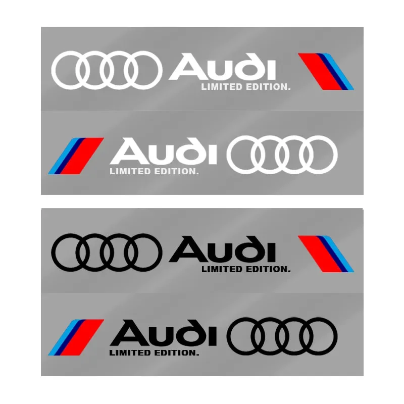 2pcs Car Side Door Sticker Badge Decal Decoration Emblem For Audi TT Q2 Q3 Q5 Q7 Q8 A3 A4L A5 A6 A7 R8 B5 B6 B7 B8 C5 C6 C7 V8